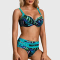 Dwuczęściowe damskie bikini z tropikalnym nadrukiem - Las
