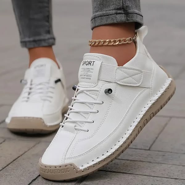 Damskie ortopedyczne sneakersy wsuwane do codziennego noszenia - Biały