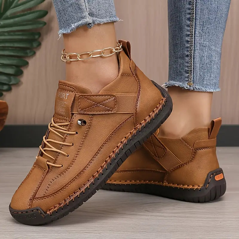 Damskie ortopedyczne sneakersy wsuwane do codziennego noszenia - Brązowy