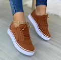 Damskie sneakersy na platformie do codziennych stylizacji - Brązowy