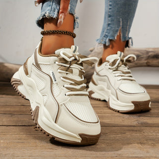 Damskie sneakersy na platformie z miękką wyściółką - Beż